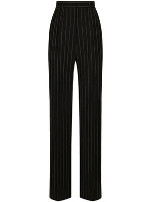 Dolce & Gabbana pantalon rayé à taille haute - Noir