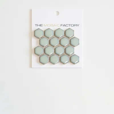 The Mosaic Factory Barcelona Mozaiek Tegel Hexagon - Licht groen met rand Porselein Geglazuurd 260x300 mm