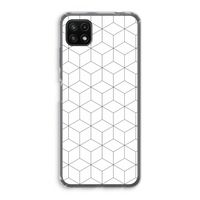 Zwart-witte kubussen: Samsung Galaxy A22 5G Transparant Hoesje