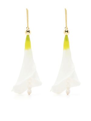 Cult Gaia boucles d'oreilles pendantes à fleurs - Blanc