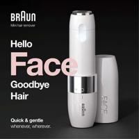 Braun Face Mini FS1000 elektrisch gezichtsscheerapparaat voor vrouwen - Zacht voor de huid - Slimme lichtfunctie - Wit