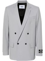 MSGM blazer croisé à patch logo - Gris