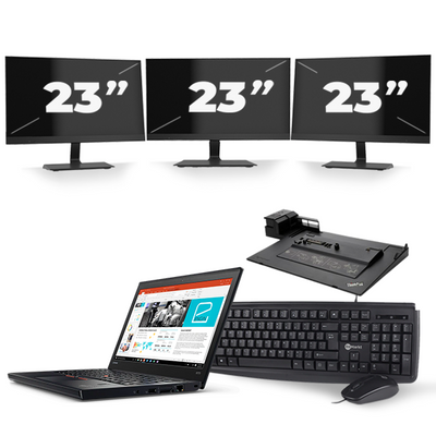 Lenovo ThinkPad X270 - Intel Core i5-6e Generatie - 12 inch - 8GB RAM - 256GB SSD - Windows 11 + 3x 23 inch Monitor