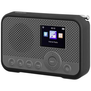 Sangean WFR-39 Zakradio met internetradio Internet, DAB, VHF (FM) Internetradio, FM, WiFi Spotify, Wekfunctie, Oplaadbaar Grijs, Zwart