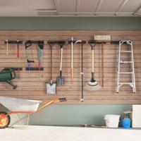 VidaXL Tuingereedschapsrekken 8 st wandmontage staal zwart