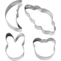 Creativ Company Uitsteekvormen, wolk, haas, beer, lieveheersbeestje, h: 10 cm, 4 stuk/ 1 doos