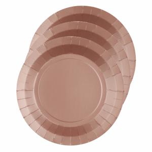 Santex Bordjes karton - 30x - rond - rose goud - 22 cm - feestbordjes