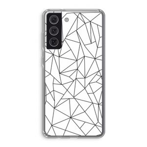 Geometrische lijnen zwart: Samsung Galaxy S21 FE Transparant Hoesje