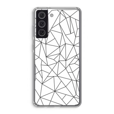 Geometrische lijnen zwart: Samsung Galaxy S21 FE Transparant Hoesje