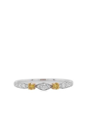 HYT Jewelry anneau en or blanc 18ct pavé de diamants - Argent