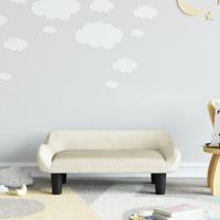 Kinderbank 70x40x24 cm fluweel crmekleurig