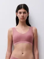Chantelle Bralette top met vulling - Soft Stretch - Padded top - Bralette / BH Top naadloos dames - Rood - zwart - Huidskleur