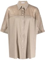 Brunello Cucinelli t-shirt à sequins brodés - Tons neutres
