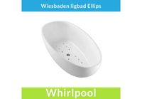 Wiesbaden Vrijstaande Whirlpool Ellips 180x90x58 cm Luchtsysteem Met RVS Jets Wit