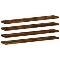 vidaXL Wandschappen 4 st 60x10x1,5 cm bewerkt hout gerookt eikenkleur