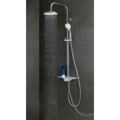 SCHÜTTE regendoucheset met plateau aquastar wit en chroomkleurig