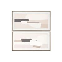 Schilderij Home ESPRIT Wit Beige Abstract Stads 100 x 4 x 50 cm (2 Stuks)