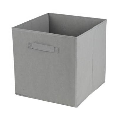 Opbergmand/kastmand Square Box - karton/kunststof - 29 liter - grijs - 31 x 31 cm