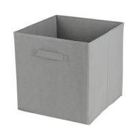 Opbergmand/kastmand Square Box - karton/kunststof - 29 liter - grijs - 31 x 31 cm