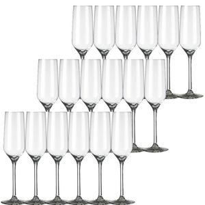 24x Champagneglazen/flutes transparant 220 ml Carre