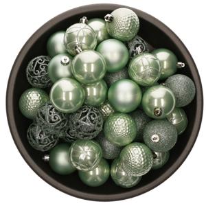 Bellatio Decorations kerstballen - 37x st - mintgroen - 6 cm - kunststof