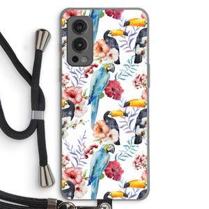 Bloemen tukan: OnePlus Nord 2 5G Transparant Hoesje met koord
