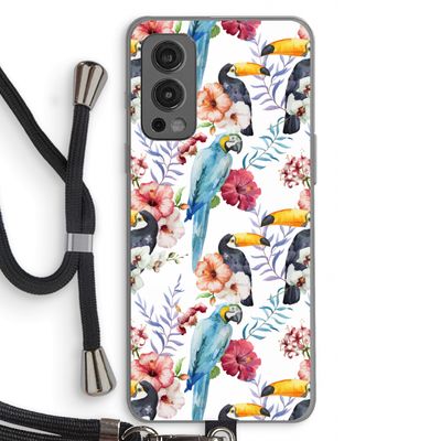 Bloemen tukan: OnePlus Nord 2 5G Transparant Hoesje met koord