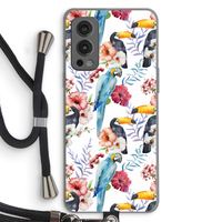 Bloemen tukan: OnePlus Nord 2 5G Transparant Hoesje met koord