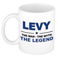 Naam cadeau mok/ beker Levy The man, The myth the legend 300 ml   -