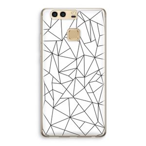 Geometrische lijnen zwart: Huawei P9 Transparant Hoesje