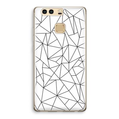 Geometrische lijnen zwart: Huawei P9 Transparant Hoesje