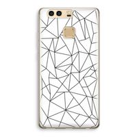 Geometrische lijnen zwart: Huawei P9 Transparant Hoesje