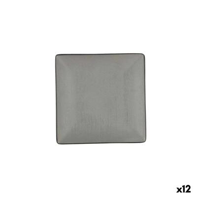 Eetbord Bidasoa Gio Zwart Plastic 18 x 18 cm (12 Stuks)