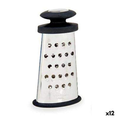 Rasper Kinvara KT1210376 KT1210376 Zwart Zilverkleurig Zilver Roestvrij staal TPR 9 x 15,5 x 4,2 cm 8,2 x 15,5 x 4,2 cm (12 Stuk