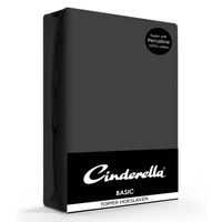 Cinderella Topper Hoeslaken Basic Percaline Antracite-200 x 220 cm - thumbnail