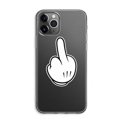 Middle finger white: iPhone 11 Pro Max Transparant Hoesje