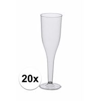 Champagne glazen van polystyreen 20 stuks - thumbnail