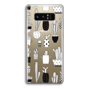 Cactusmotief: Samsung Galaxy Note 8 Transparant Hoesje
