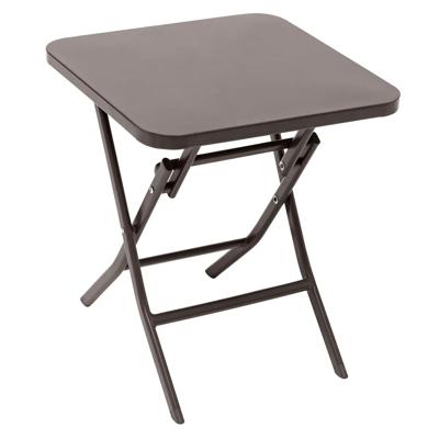 Bijzettafel/tuin tafel Oase - metaal - taupe - 40 x 40 x 45 cm - voor buiten - inklapbaar
