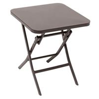 Bijzettafel/tuin tafel Oase - metaal - taupe - 40 x 40 x 45 cm - voor buiten - inklapbaar