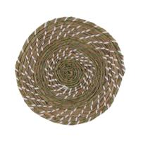 Placemat Versa Wit Groen Textiel Waterhyacint 38 cm