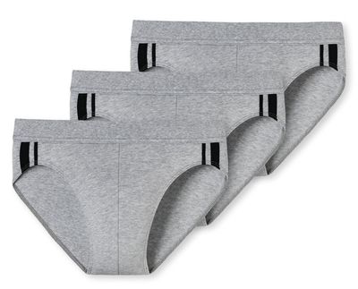 Schiesser Rio slips 3-pack 95/5 met stoffen band grijs