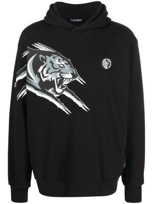 Plein Sport hoodie en coton à imprimé graphique - Noir