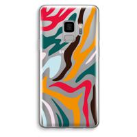 Colored Zebra: Samsung Galaxy S9 Transparant Hoesje - thumbnail