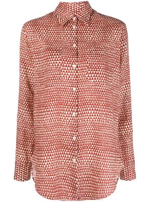 Massimo Alba chemise en lin à imprimé graphique - Rouge