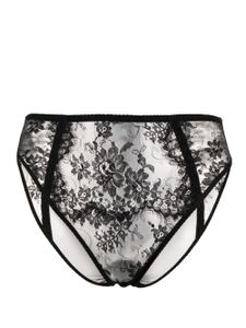 Dolce & Gabbana culotte en dentelle fleurie à taille haute - Noir