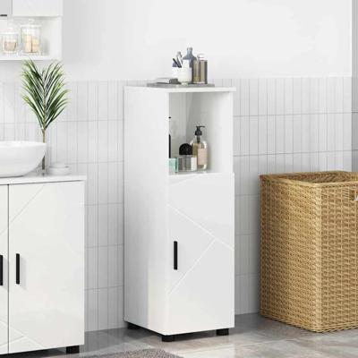 Badkamer Kast Hoogglans wit 30 x 35 x 95 cm Bewerkt hout