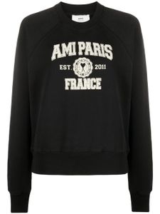 AMI Paris sweat en coton biologique à logo - Noir