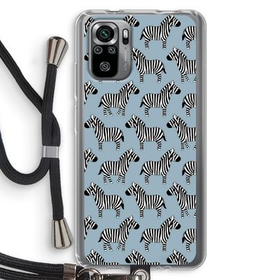 Zebra: Xiaomi Redmi Note 10S Transparant Hoesje met koord