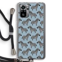 Zebra: Xiaomi Redmi Note 10S Transparant Hoesje met koord